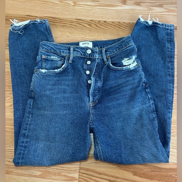 Agolde Riley High Rise Straight Crop (Stretch) Jeans - Picture 3 of 9
